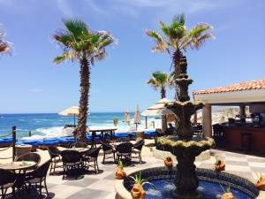 El Patio pool bar at Haceinda Encantada on a Mexico all inclusive honeymoon