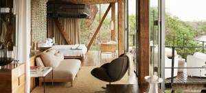 bed with view at Singita Lebombo on a South Africa honeymoon